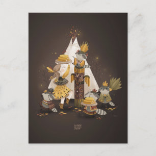 Postal Jefe de maíz amarillo por Alexandra Dikaia