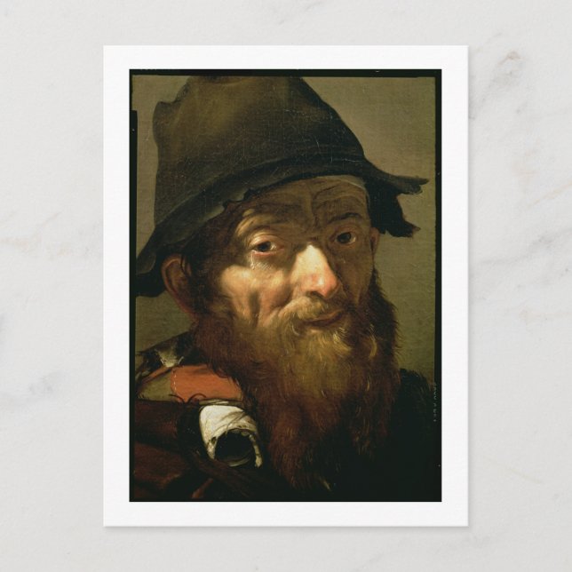 Postal Jefe de un anciano, detalle del retrato de un viej (Anverso)