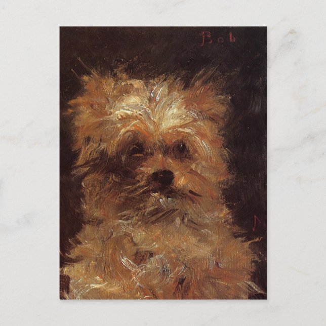 Postal Jefe de un perro de Edouard Manet (Anverso)