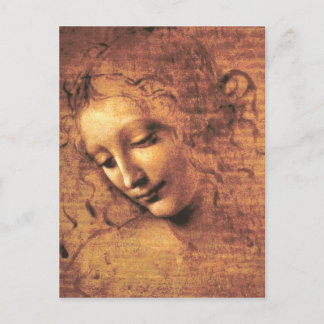 Postal Jefe de una mujer La Scapigliata Leonardo Da Vinci