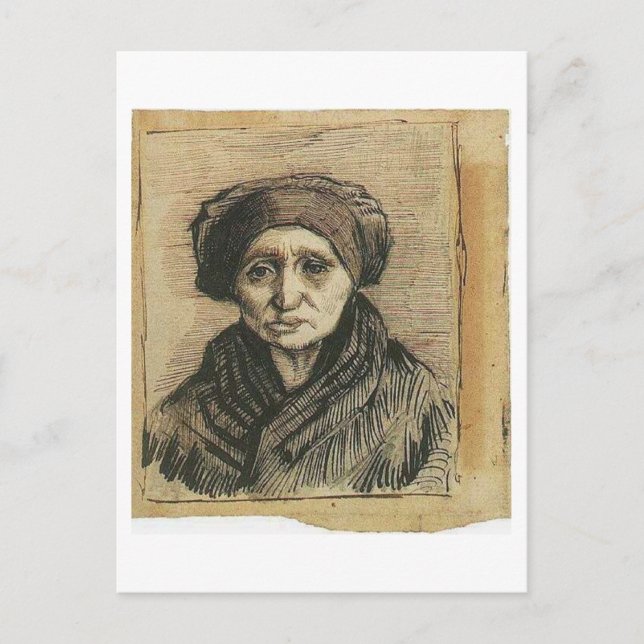 Postal Jefe de una mujer, Vincent van Gogh (Anverso)