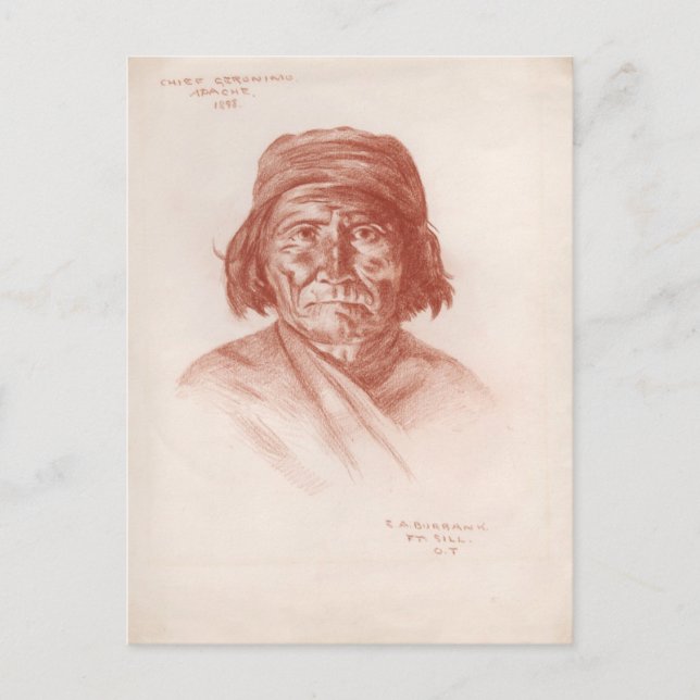 Postal Jefe Gerónimo, Apache, 1898 (Anverso)