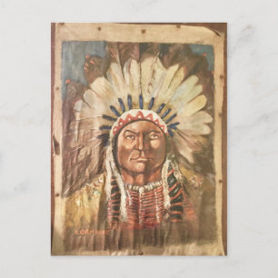 Postal Jefe indio de Sitting Bull