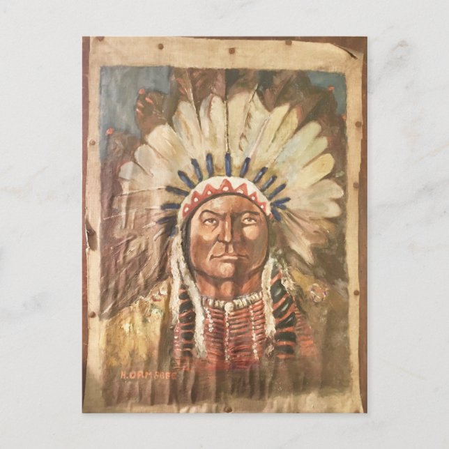 Postal Jefe indio de Sitting Bull (Anverso)