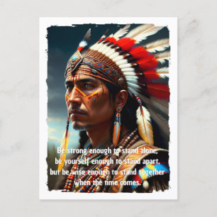Postal Jefe nativo americano con cita