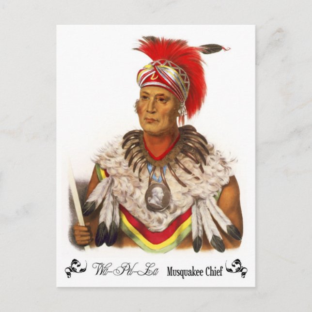 Postal Jefe Wapello, Jefe Musquakee (Anverso)