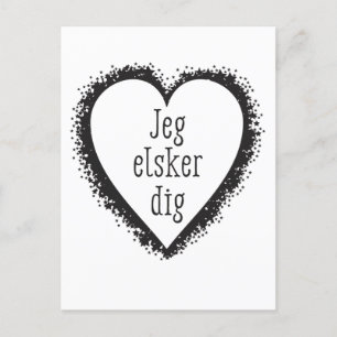 Postal Jeg elsker dig , te amo en danés
