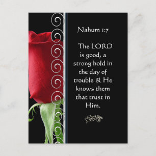 Postal JEHOVAH es bueno y fuerte en el día de los problem