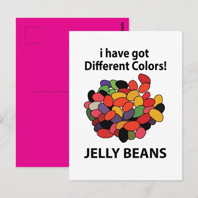 Postal Jelly Beans Coloridos Jelly Beans Divertidos (Anverso / Reverso)