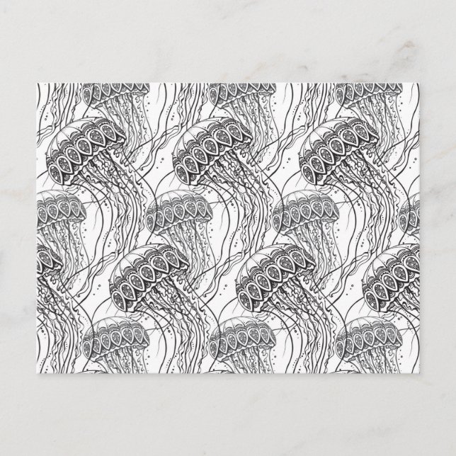 Postal Jelly Fish Doodle (Anverso)