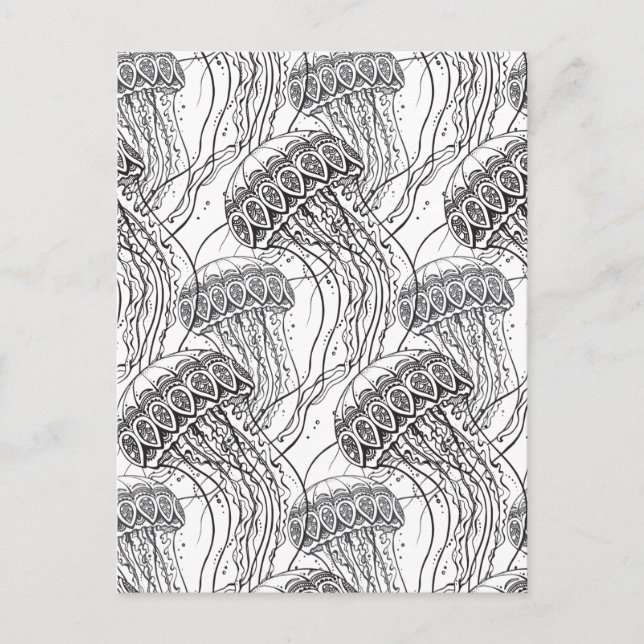 Postal Jelly Fish Doodle (Anverso)