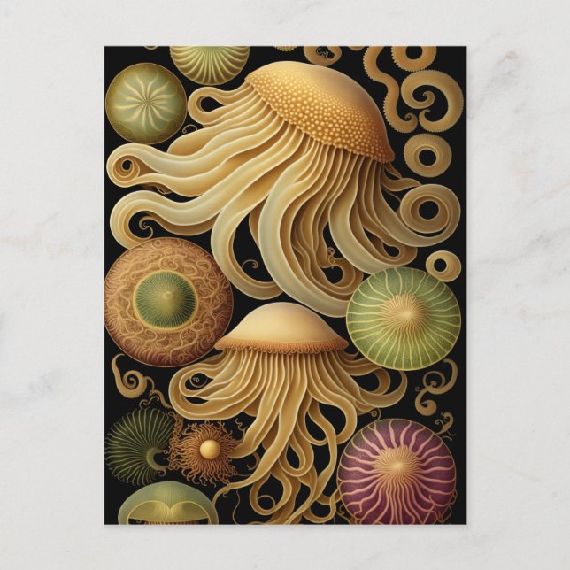 Postal Jellyfish | Haeckel moderno (Anverso)