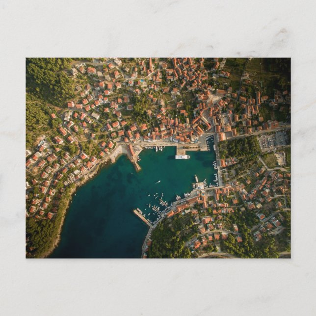 POSTAL JELSA, HVAR, CROACIA - VISTA AÉREA (Anverso)