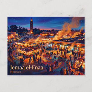 Postal Jemaa el-Fnaa Marruecos