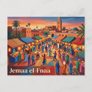Postal Jemaa el-Fnaa Marruecos
