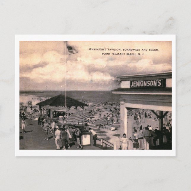 Postal Jenkinson, Boardwalk, Point Pleasant Vintage de NJ (Anverso)