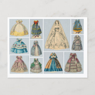 Postal Jenny Lind Paper Doll Vestidos Postcard