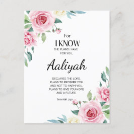 Postal Jeremiah 29:11 Rosa Rosa Personalizada