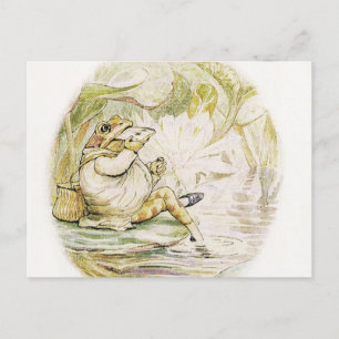 Postal Jeremy Fisher come el almuerzo de Beatrix Potter