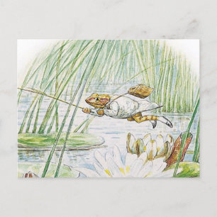 Postal Jeremy Fisher da un gran salto por Beatrix Potter
