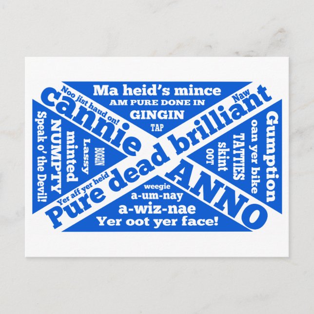 Postal Jerga y frases escocesas (Anverso)