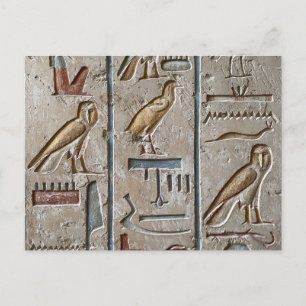 Postal Jeroglífico Antiguo Egipto Idioma Texto Grabado   