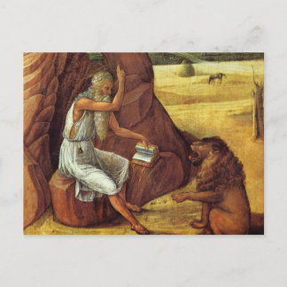 Postal Jerome en el desierto por Bellini