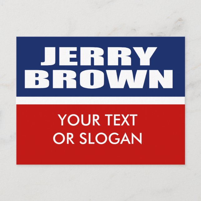 POSTAL JERRY BROWN PARA GOBERNADOR (Anverso)