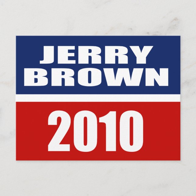 POSTAL JERRY BROWN PARA GOBERNADOR (Anverso)