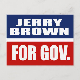 POSTAL JERRY BROWN PARA GOBERNADOR