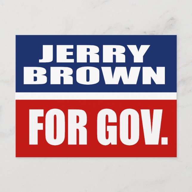 POSTAL JERRY BROWN PARA GOBERNADOR (Anverso)