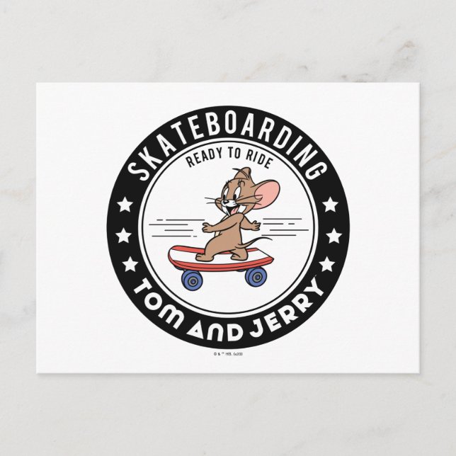 Postal Jerry Skateboarding - Listo Para Montar (Anverso)