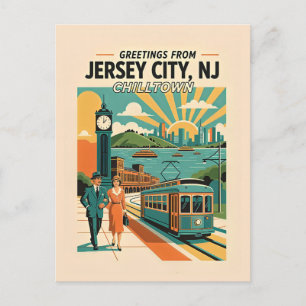 Postal Jersey City NJ Chilltown Retro Caprichoso