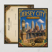 Jersey City Nueva Jersey Arte Deco Vintage Edad Do