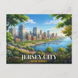 Postal Jersey City Nueva Jersey Viaje