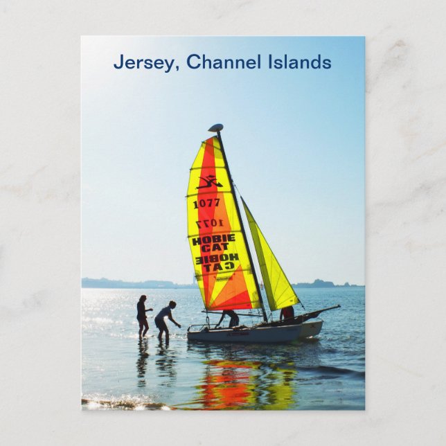 Postal Jersey del barco de navegación del gato de Hobie (Anverso)