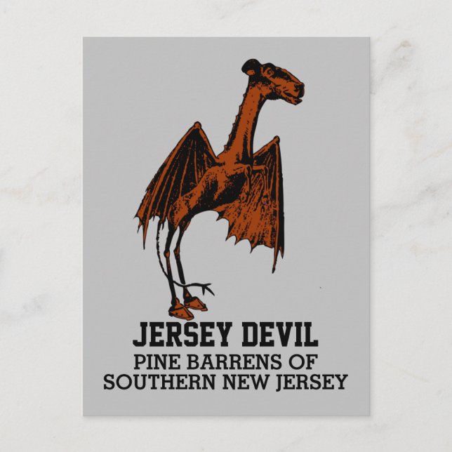 Postal Jersey Devil Creature Cryptid Personalizable Texto (Anverso)