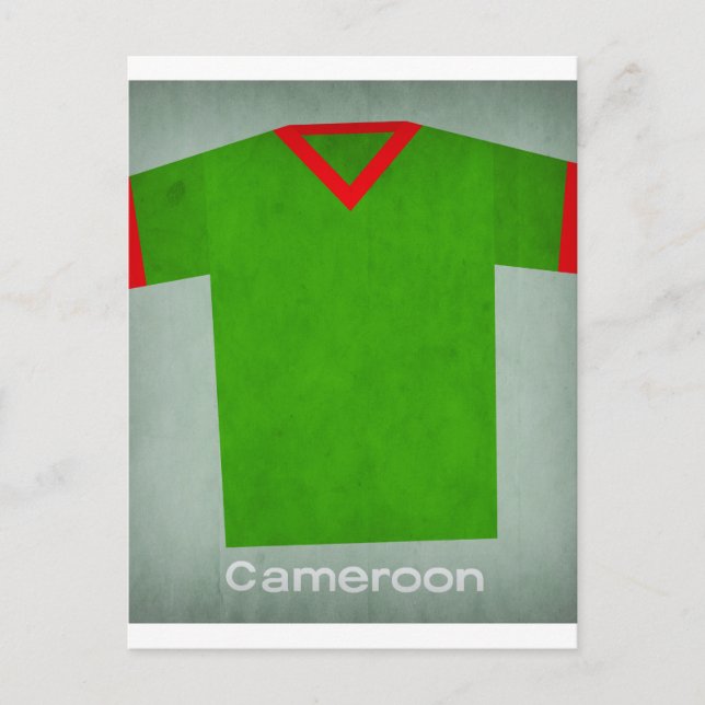 Postal Jersey retro el Camerún del fútbol (Anverso)