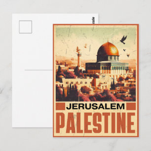 Postal Jerusalén Antiguo Mezquita de Al-Aqsa Cúpula de la