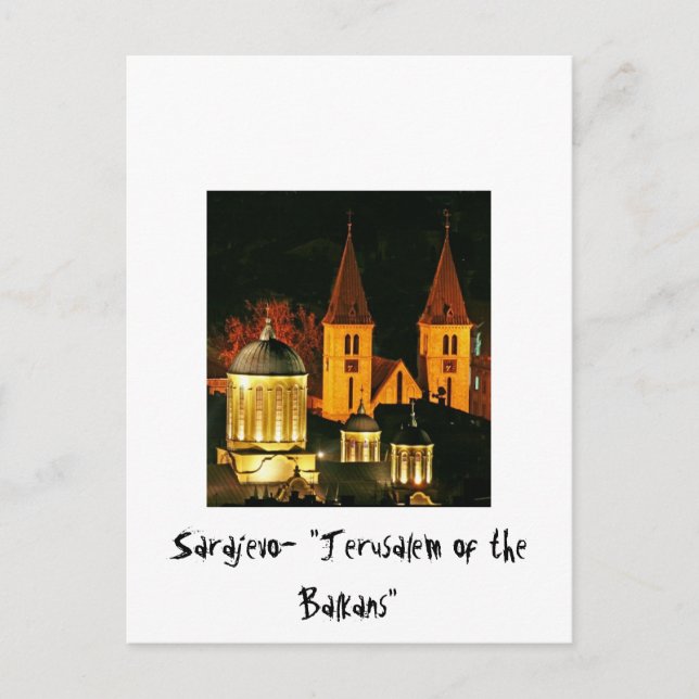 Postal Jerusalén de Sarajevo de los Balcans (Anverso)