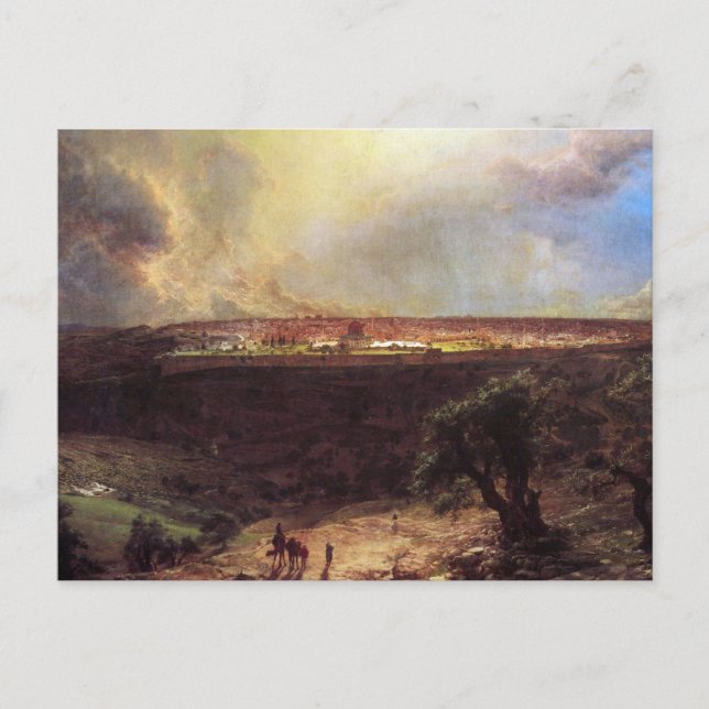 Postal Jerusalén desde el Monte de los Olivos por la Igle (Anverso)