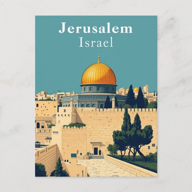 Postal Jerusalén, el arte retro israelí (Anverso)