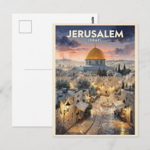 Postal Jerusalén Israel Viaje Vintage