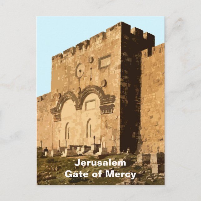 Postal Jerusalén - Puerta de la Misericordia (Anverso)