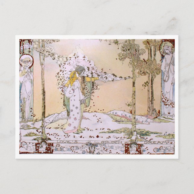 Postal Jessie M. King - Ama el sueño dorado (Anverso)