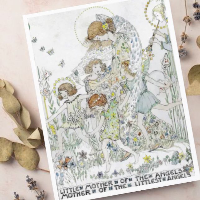 Postal Jessie M. King Pequeña Madre de los Ángeles (Subido por el creador)