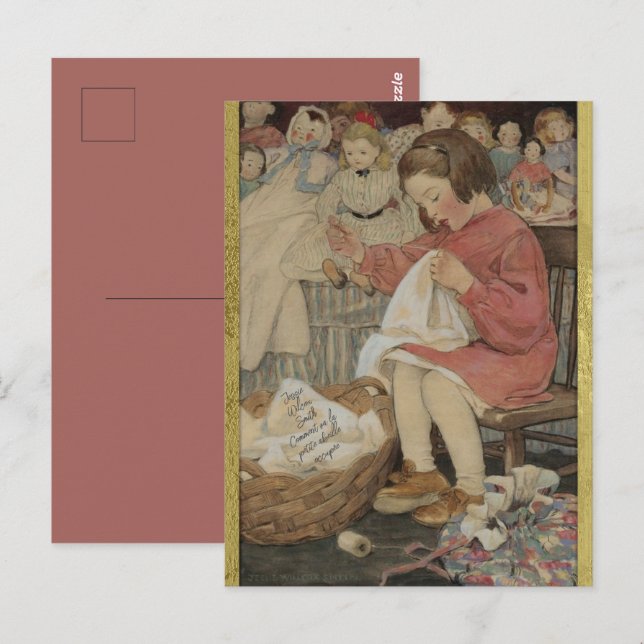 Postal Jessie Wilcox Smith Comment va la Petite Abeille (Anverso / Reverso)