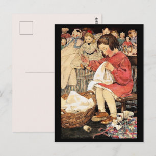 Postal Jessie Wilcox Smith "La pequeña abeja ocupada"