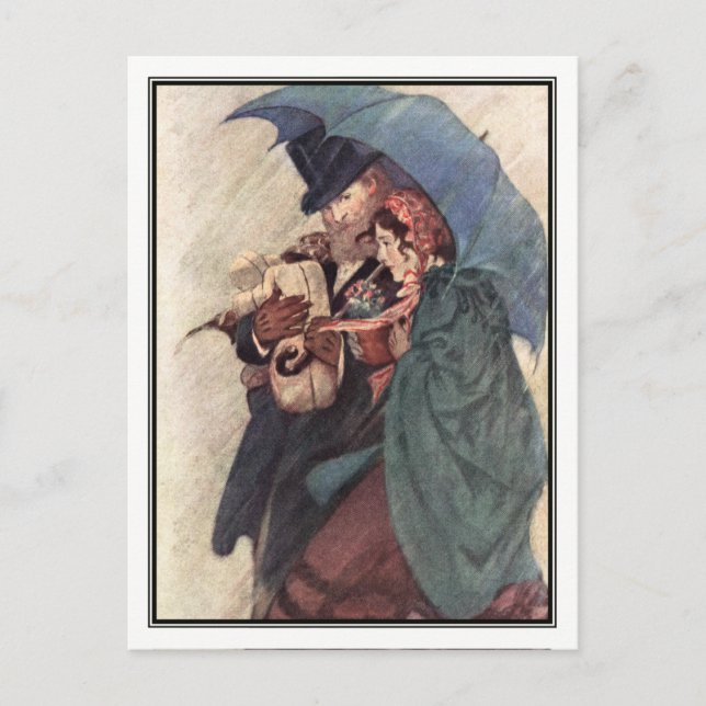 Postal Jessie Willcox Smith - Jo y el profesor Bhaer (Anverso)