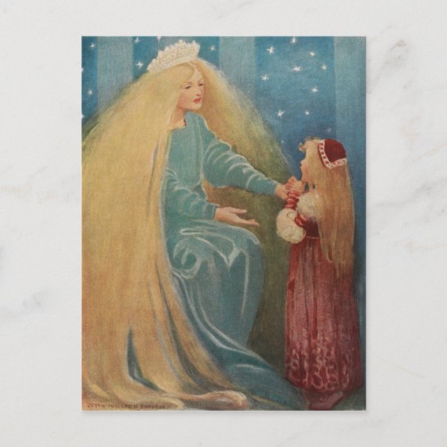 Postal Jessie Willcox Smith - La princesa y el duende (Anverso)